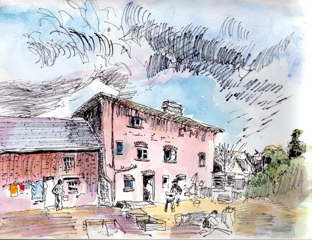 Fleece Cottage back view 1 by Patrick Cogswell