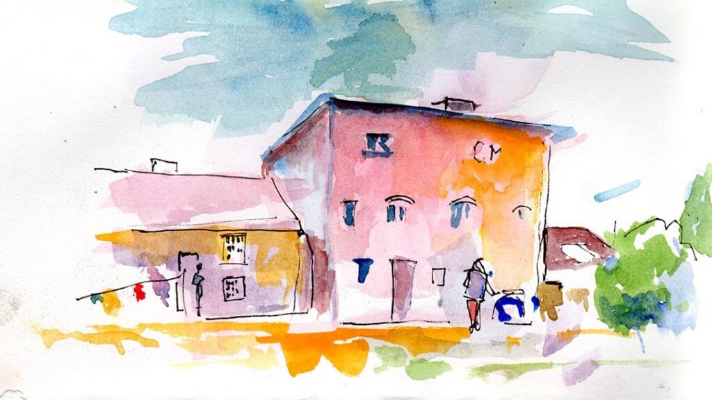 Fleece Cottage back view 2 by Patrick Cogswell